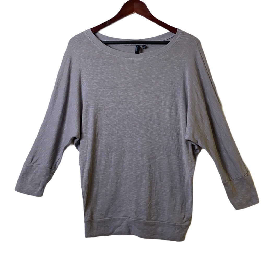 Cynthia Rowley Soft Batwing Grey Jersey Tee L